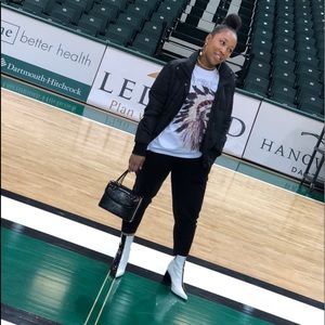 Black White Patent Leather Booties